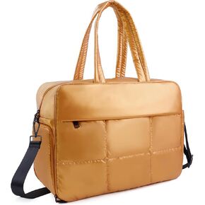 ORAD Weekender Fluffy Bag Quilted Nylon Puffer Tote Bag Personal Item Bag for Airlines Overnight Bag Gym Bag