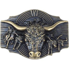 Fomissky Longhorn Texas Belt Buckle Men, Novelty Country Western Cowboy Belt Buckles Big in Kuwait