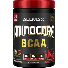 ALLMAX AMINOCORE BCAA, Sweet Tea - 315 g Powder - 8.18 Grams of BCAAs Per Serving - with B Vitamins - No Fillers or Non-BCAA Aminos - Sugar Free - 30 Servings