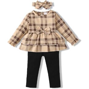 XUANHAO Baby Girl Clothes Infant Toddler Girl Clothes Fall Winter Outfits Long Sleeve Ruffle Tops Girls Pants Sets 3-24M in Kuwait