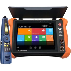 Rsrteng CCTV Tester 8K 32MP 12MP IP Camera Tester with POE++ Max 90W Power Output POE Camera Tester 4K 8MP TVI/CVI/AHD/SDI/CVBS All Features Cable Tester DMM OPM VFL TDR Network Tools HDMI I/O WiFi