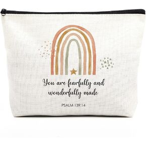 Christian Gifts for Women Religious Bible Verse Makeup Bag Inspirational Scripture Nursery Decor Gift Bag Birthday Christmas Gift Ideas for Her Friends You Are Loved Beyond Measure Romans 8:38-39