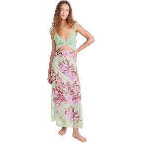 FP Movement Women's Suddenly Fine Maxi Slip Dress, Black Combo, L