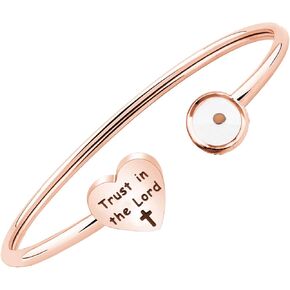 Belingry Rose Gold Inspirational Faith Bracelet Jewelry Mustard Seed Flexible Bracelets