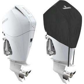 Boat Motor Cover 1200D Outboard Motor Cover Waterproof Outboard Engine Cover Heavy Duty Motor Cover Compatible with Mercury 75HP-115HP - 4 STR 4 CYL 2.1L 2010-2023