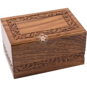 SIC Small Cremation Urns for Human Ashes Male Female, Tree of Life Wooden Urns Box and Casket for Ashes Men Women Child, Large Burial Funeral Urns for Ashes, Holds Up to 64 lbs