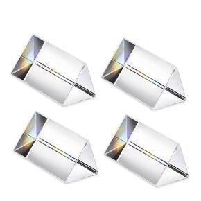 12PCS Optical Glass Triangular Prism,50mm/2inch Crystal Equilateral Prisms Set for Teaching Light Spectrum Physics Photo Photography