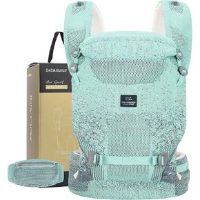 Bebamour Knit Baby Carrier Lightweight Baby Wrap Carrier 3-in-1 Baby Carrier Front and Back Carry (Pink)