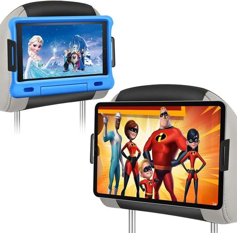 حامل الكمبيوتر اللوحي بمسند الرأس، حامل iPad للمقعد الخلفي للسيارة، حامل السيارة للكمبيوتر اللوحي، iPhone، Fire HD، Switch وجميع الأجهزة مقاس 4.7 بوصة - 12.9 بوصة، أساسيات رحلة الطريق للأطفال، حوامل الكمبيوتر اللوحي القابلة للدوران 360 درجة in Kuwait