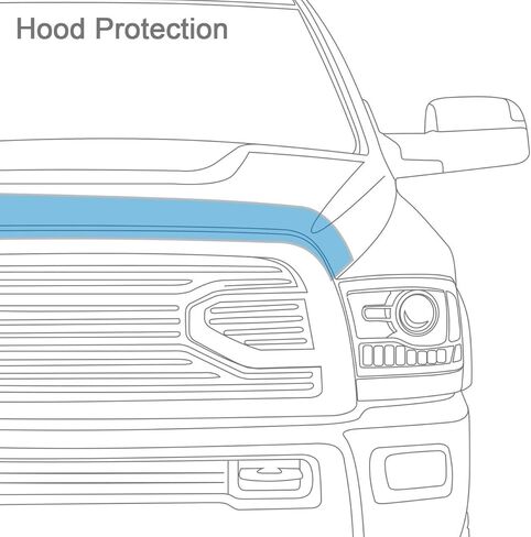 Auto Ventshade [AVS] Aeroskin Hood Protector | 2019 - 2023 Ford Ranger, Low Profile/Flush - Chrome | 622166 in Kuwait
