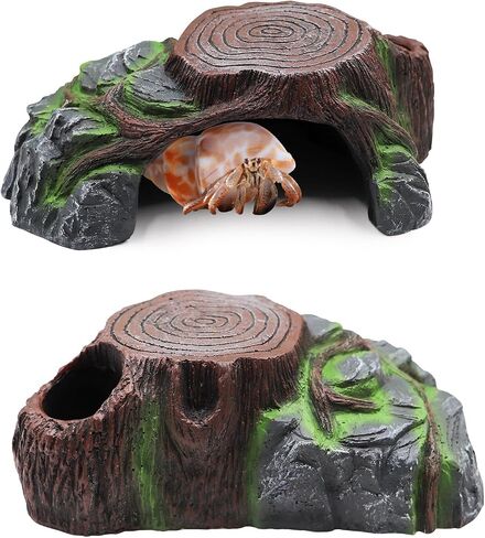 مخبأ السلطعون الناسك، الراتنج محاكاة مخبأ كهف الزواحف الحجرية، ألعاب تسلق السلطعون الناسك، ديكور موئل تررم للسحلية العنكبوت حوض السمك أسماك أبو بريص التنين الملتحي in Kuwait