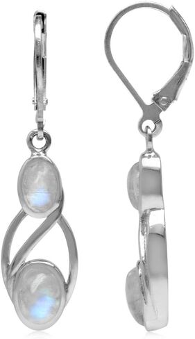 Silvershake Genuine Black Onyx White Gold Plated 925 Sterling Silver Leverback Dangle Earrings in Saudi Arabia