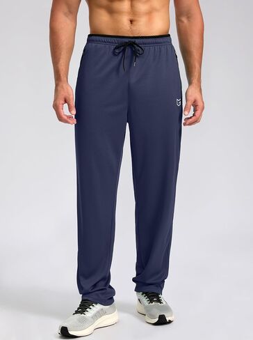G Gradual Men's Sweatpants Open Bottom, Workout Pants with Zip Pockets Mesh Lightweight for Running, Athletic, Lounge (2PCS: Blackcamo/Grey, X-Large) in Saudi Arabia