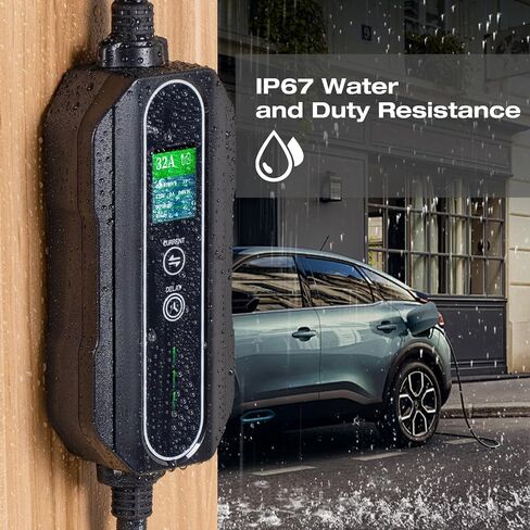 كابل شاحن Addlon Level 2 EV يصل إلى 40 أمبير، 240 فولت، كابل تمديد 21 قدم NEMA 14-50 متوافق مع SAE J1772 EV، شاحن EV محمول مع حقيبة حمل مناسبة للشحن المنزلي والخارجي in Kuwait