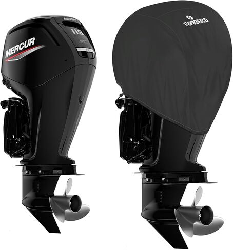 Boat Motor Cover 1200D Outboard Motor Cover Waterproof Outboard Engine Cover Heavy Duty Motor Cover Compatible with Mercury 75HP-115HP - 4 STR 4 CYL 2.1L 2010-2023 in Saudi Arabia