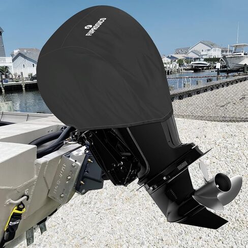 Boat Motor Cover 1200D Outboard Motor Cover Waterproof Outboard Engine Cover Heavy Duty Motor Cover Compatible with Mercury 75HP-115HP - 4 STR 4 CYL 2.1L 2010-2023 in Saudi Arabia