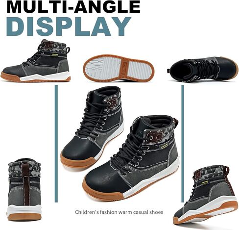 ASHON الاطفال أحذية الثلوج للبنين بنات الشتاء عالية أعلى عدم الانزلاق الأحذية الطقس البارد فو الفراء اصطف الأحذية الدافئة in Kuwait