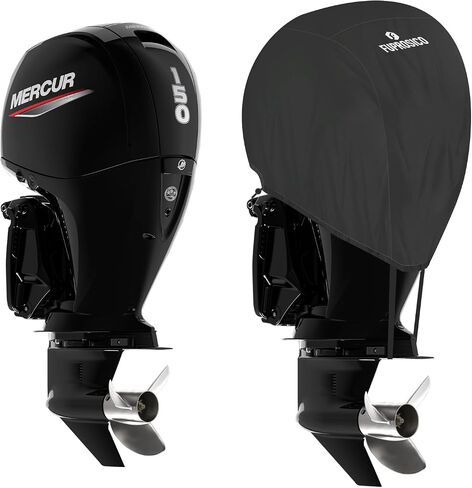 Boat Motor Cover 1200D Outboard Motor Cover Waterproof Outboard Engine Cover Heavy Duty Motor Cover Compatible with Mercury 75HP-115HP - 4 STR 4 CYL 2.1L 2010-2023 in Saudi Arabia