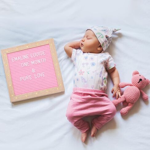 Felt Letter Board with LED Lights for Sign Message, Announcement, Wall Decor -10x10 Inches - Changeable Message Board with Stand, 340 White & 170 Gold Letters & Symbols (Pink) in Kuwait