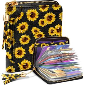 Bistup 【40 Slots Credit Card Holder for Women Girls Cute RFID Blocking Card Organizer Leather Cardholder Protector for Lady Female Large Capacity Size Big Zipper Wallet Lips Cool Aesthetic Unique in Kuwait