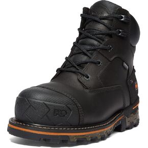 حذاء Boondock الرجالي من Timberland PRO مقاس 6 بوصات، مزود بمقدمة آمنة مقاومة للماء للاستخدام في الهواء الطلق، بني، عرض 7.5