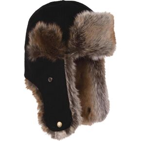 Stormy Kromer Northwoods Trapper Hat - Insulated Wool Winter Hat with Ear Flaps Charcoal