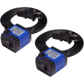 AQUANEAT 2pcs Submersible Water Pump, 160GPH Fountain Pump, Small Water Pump, Aquarium Pump for Fish Tank, Outdoor Water Fountain, Hydroponics, Pond