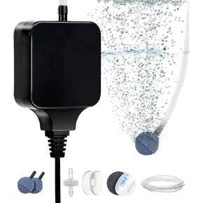 Clscea Aquarium Mini Air Pump for 1-15 Gallon Fish Tank Super Quiet 1.5 Watts