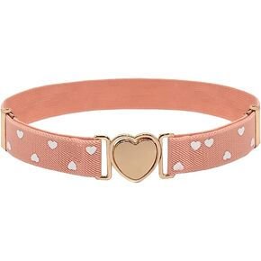 ccHuDE Cute Heart Belt Girls Elastic Belts Kids Stretch Belts Adjustable Fashion Belt Ladies Waist Belts Web Strap Belt