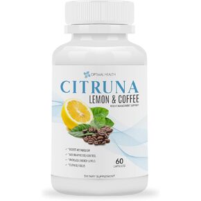 Citruna Lemon and Coffee Weight Loss Supplement - with Green Coffee Bean for Men and Women - Burn Fat, Boost Metabolism, Increase Energy Levels, Aid in Appetite Control, Elevate Focus - 60 Capsules