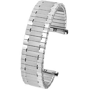 STUNNING SELECTION ALPINE Stainless Steel Stretch Watch Band, Flexible Expansion Replacement Strap with Squeeze Ends. Fits 18 to 20 mm watch lug