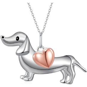 SCZKLAQ Dachshund Necklace 925 Sterling Silver Dachshund Pendant Necklace Cute Animal Puppy Dog Dachshund Jewelry Gifts for Women Girls Dachshund Gifts Lovers