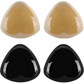 SERMICLE Double-Sided Sticky Bra Inserts - Self Adhesive Boob Pads Bra Pad Bra inserts for Small Chest Women | Waterproof Silicone Push up Pad (Semicircle Beige, One Size)