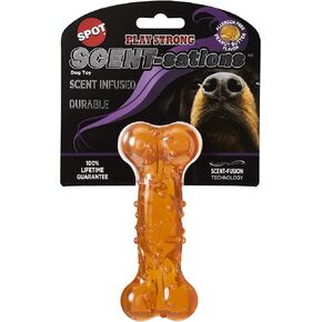 SPOT Play Strong Scent-sations Bacon Flavor Bone 6" | Dog Toys for Aggressive Chewers |Bone| Chew Toys for Aggressive Dogs | Interactive Dog Toy | Dog Chew Toys for Aggressive Chewers, Blue