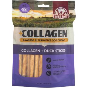 Wild Eats Chicken Collagen Sticks for Dogs, 25 Count, Bully Sticks for Large, Medium, and Small Dogs