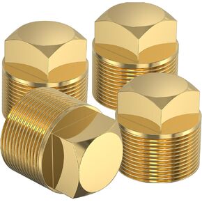 Boat Drain Plug, 2-Pack Upgraded 1/2 Inch NPT Solid Brass Garboard Drain Plug for Boat Drain Plug, Fits Most Boat Hulls