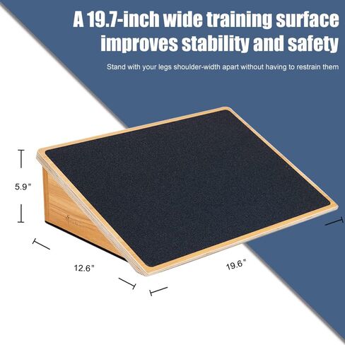 StrongTek Slant Board for Knees Over Toes, Training Incline Board for Squats, 1000 Lbs Weight Capacity, Wooden Incline Boards with Non-Slip Surface for Calf Stretch, Weightlifting, Fitness in Kuwait