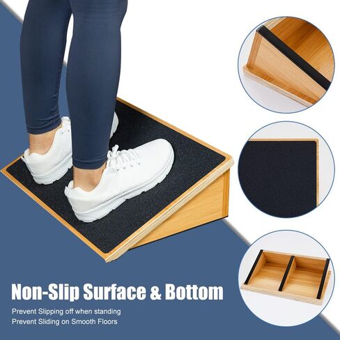 StrongTek Slant Board for Knees Over Toes, Training Incline Board for Squats, 1000 Lbs Weight Capacity, Wooden Incline Boards with Non-Slip Surface for Calf Stretch, Weightlifting, Fitness in Kuwait