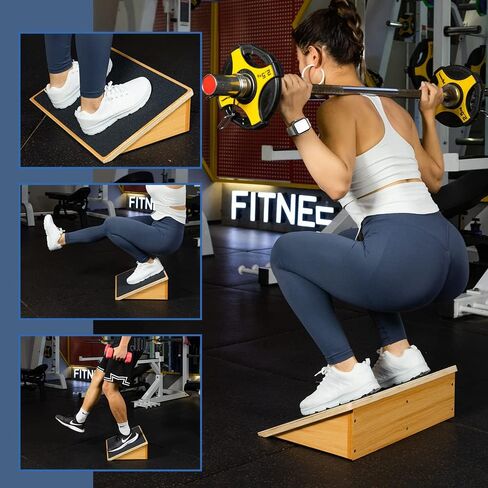 StrongTek Slant Board for Knees Over Toes, Training Incline Board for Squats, 1000 Lbs Weight Capacity, Wooden Incline Boards with Non-Slip Surface for Calf Stretch, Weightlifting, Fitness in Kuwait