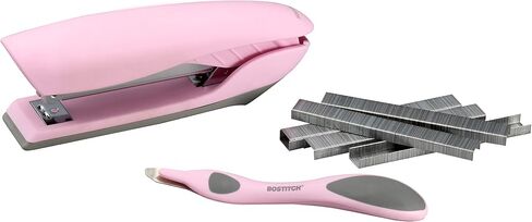 Bostitch Office Velvet Stapler Value Kit, No-Jam, Includes Staples and Magnetic Staple Remover, Pink (B326-PP-VLT-PNK) in Saudi Arabia