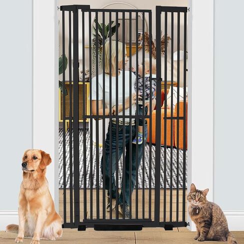 SHYUJAJIE Extra Tall Cat Pet Gate Baby Gate Wide Pressure Mounted Walk Through Swing Safety Pet Gates Child Gate for Stairs, Doorway, House (71 * 42inch) in Kuwait