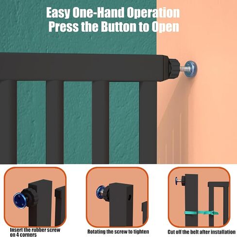 SHYUJAJIE Extra Tall Cat Pet Gate Baby Gate Wide Pressure Mounted Walk Through Swing Safety Pet Gates Child Gate for Stairs, Doorway, House (71 * 42inch) in Kuwait