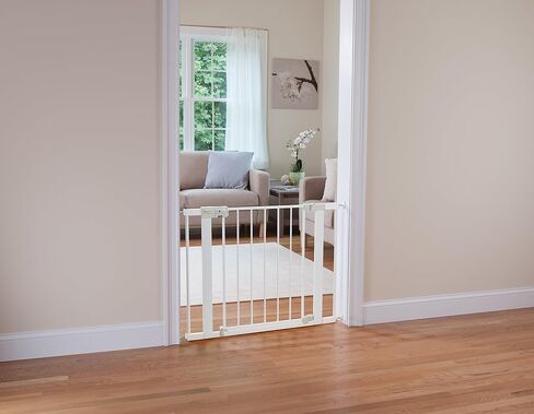 Safety 1st Easy Install Baby Gate for Doorways, Auto-Close Pressure-Mounted Magnetic Latch, Indoor Dog Gates, No Drilling, Fits 29"-38", White in Saudi Arabia