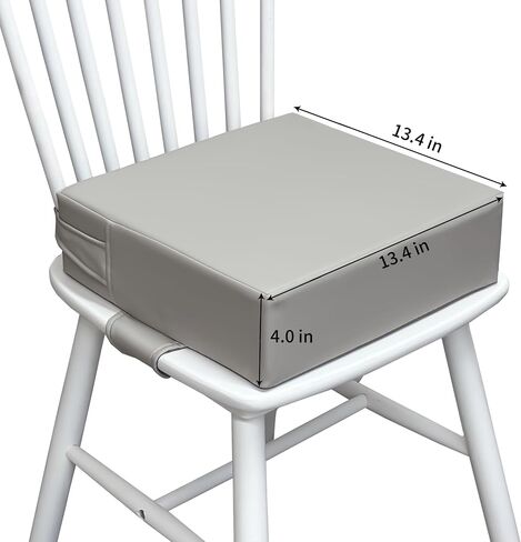 Toddler Booster Seat for Dining Table – PU Washable Cushion with Double Safe Straps, Non-Slip Bottom, Portable Travel Booster Seat for Toddlers (Grey) in Saudi Arabia