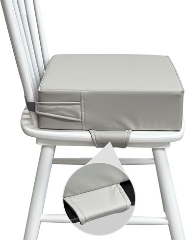 Toddler Booster Seat for Dining Table – PU Washable Cushion with Double Safe Straps, Non-Slip Bottom, Portable Travel Booster Seat for Toddlers (Grey) in Saudi Arabia