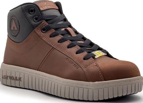 Airwalk Deuce Mid Top Composite Toe Women’s Industrial Work Shoes, Brown/Tan, Size 8, Wide, Comfortable & Light Work Shoes for Women, Electric Hazard, Slip Resistant in Saudi Arabia