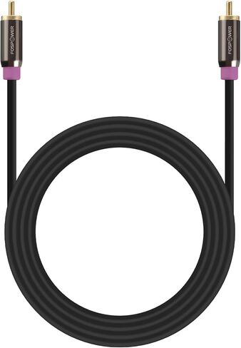 FosPower Subwoofer Cable (10 FT) RCA to RCA Audio Stereo Cable, Male to Male - Dual Shielded Cord | 24K Gold Plated Connector | Corrosion Resistant | Clean Sounding Signal in Saudi Arabia
