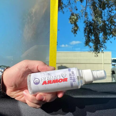SHINE ARMOR Anti Fog Hero with Microfiber Cloth Windshield & Glasses Spray Cleaner and Protector to Increase Visibility Works on Windows Glasses Screens Windshields Goggles and Visors 4 Fl Oz in Saudi Arabia