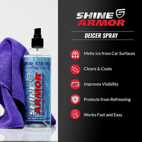 SHINE ARMOR Anti Fog Hero with Microfiber Cloth Windshield & Glasses Spray Cleaner and Protector to Increase Visibility Works on Windows Glasses Screens Windshields Goggles and Visors 4 Fl Oz in Saudi Arabia