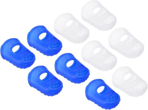 PATIKIL 0.71 Inch Rubber Finger Tips, 40 Pack Silicone Thumb Fingertip Protector Covers Pads Thimble for Guitar Playing Office Counting Sewing, Blue, Clear Small Size in Saudi Arabia